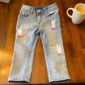 Gap jeans with lama design